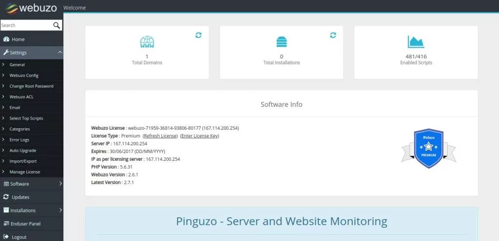 Webuzo VPS Hosting Control Panel