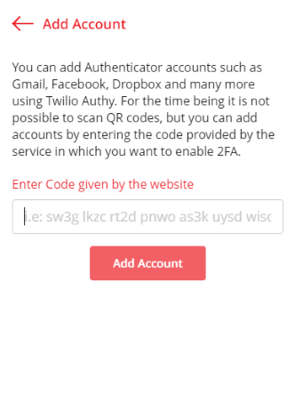 Google authenticator authentication code