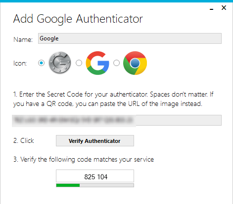Google Authenticator Winauth Enter on PC