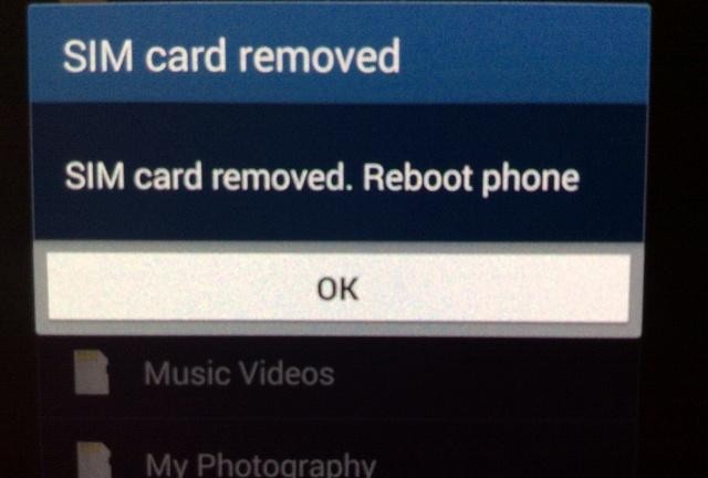 Removed SIM Card Pop Up
