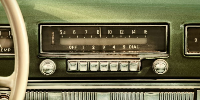 The radio in the car