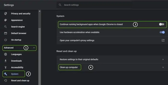 Use Chrome settings to disable the Software Reporter tool