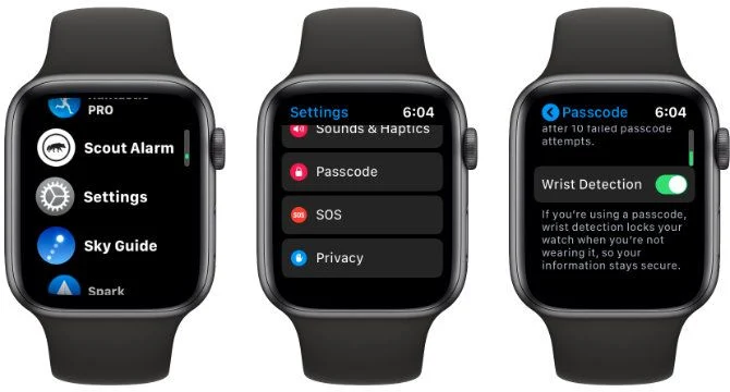 How to turn on the Wrist detection on Apple Watch?