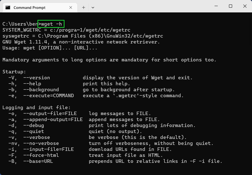 Examples of Using Wget Command for Windows and Linux