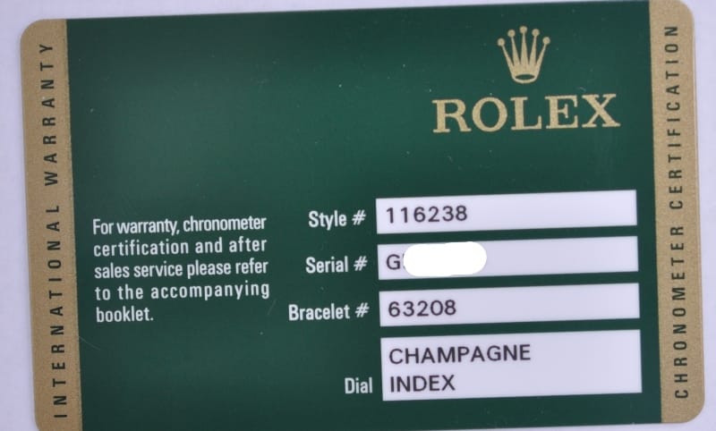 Rolex Warranty Card Authentication